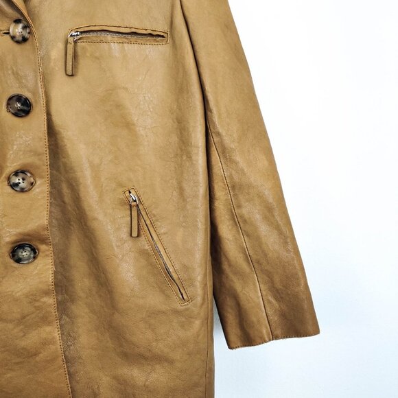 Khaite Russo Lambskin Leather Jacket in Tan 4 - Picture 8 of 15